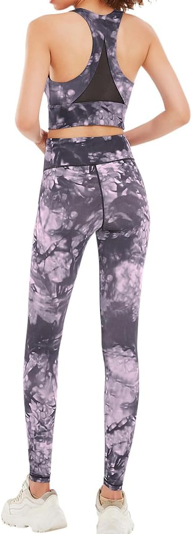 [DAYCLOSET] ヨガウェア レディース 上下セット カップ付き ブラトップス ヨガレギンス 薄手 yoga148 (ブルー, L) | ジャージ上下セット 通販 — L