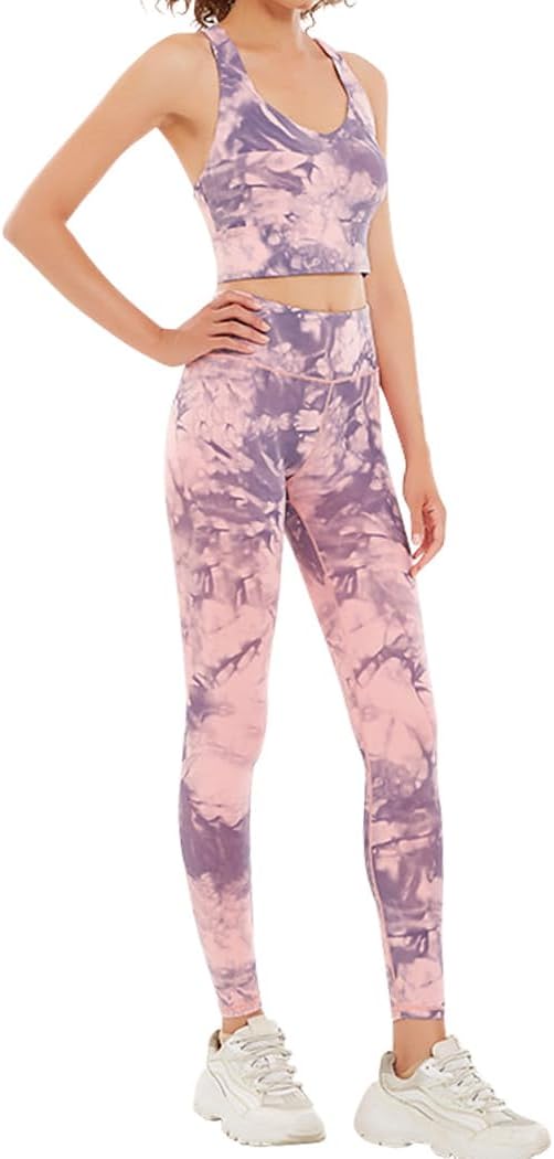[DAYCLOSET] ヨガウェア レディース 上下セット カップ付き ブラトップス ヨガレギンス 薄手 yoga148 (ブルー, L) | ジャージ上下セット 通販 — L
